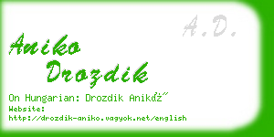 aniko drozdik business card